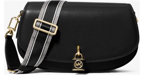 michael kors padlock bag|Mila Medium Leather Messenger Bag .